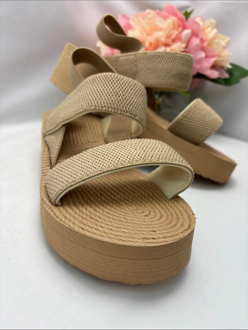 Fashion‎ Women’s 40 Beige Wedge Sandals - Comfortable Summer Platform #420
